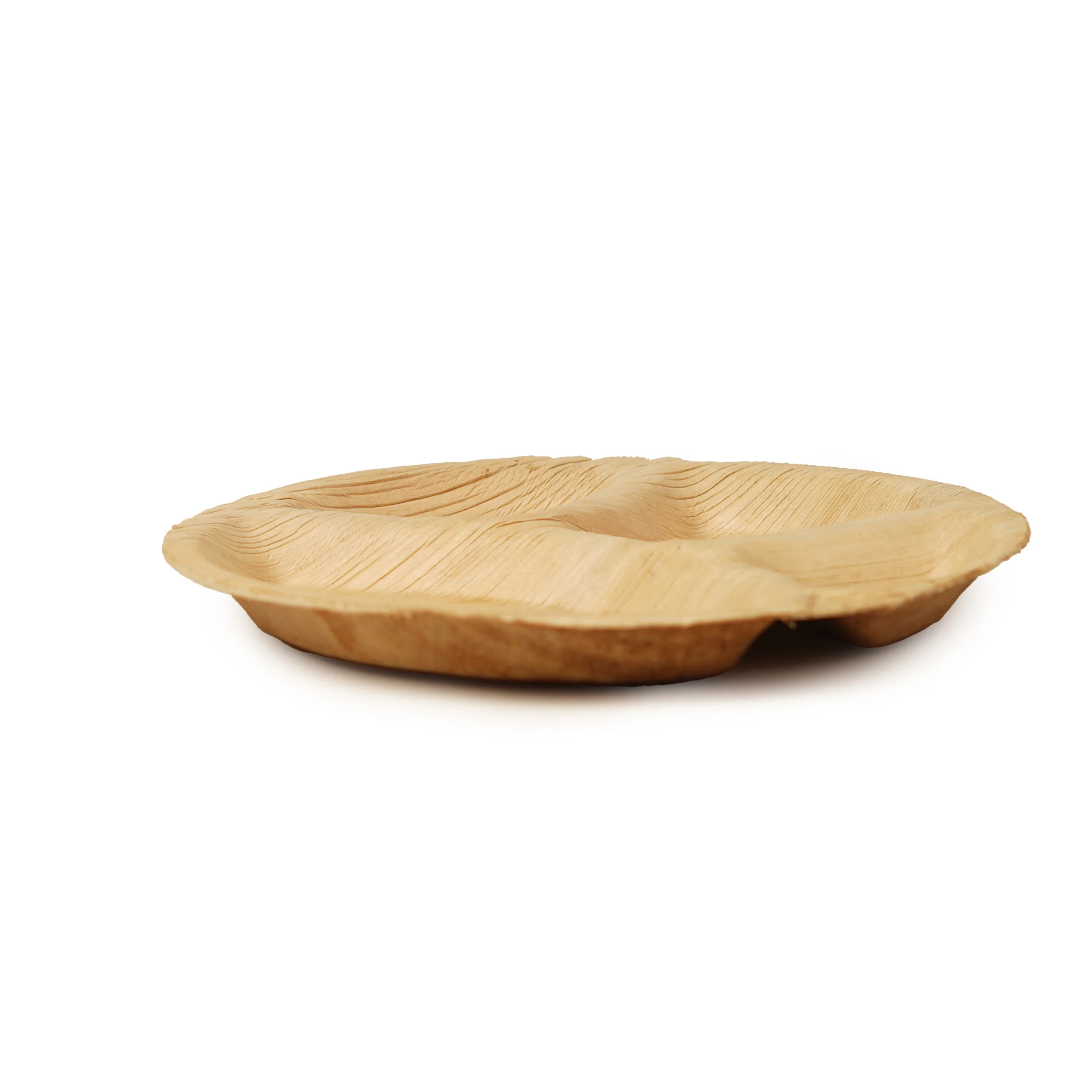 Eco-Friendly Disposable Areca Leaf Round 4-Compartment Plate