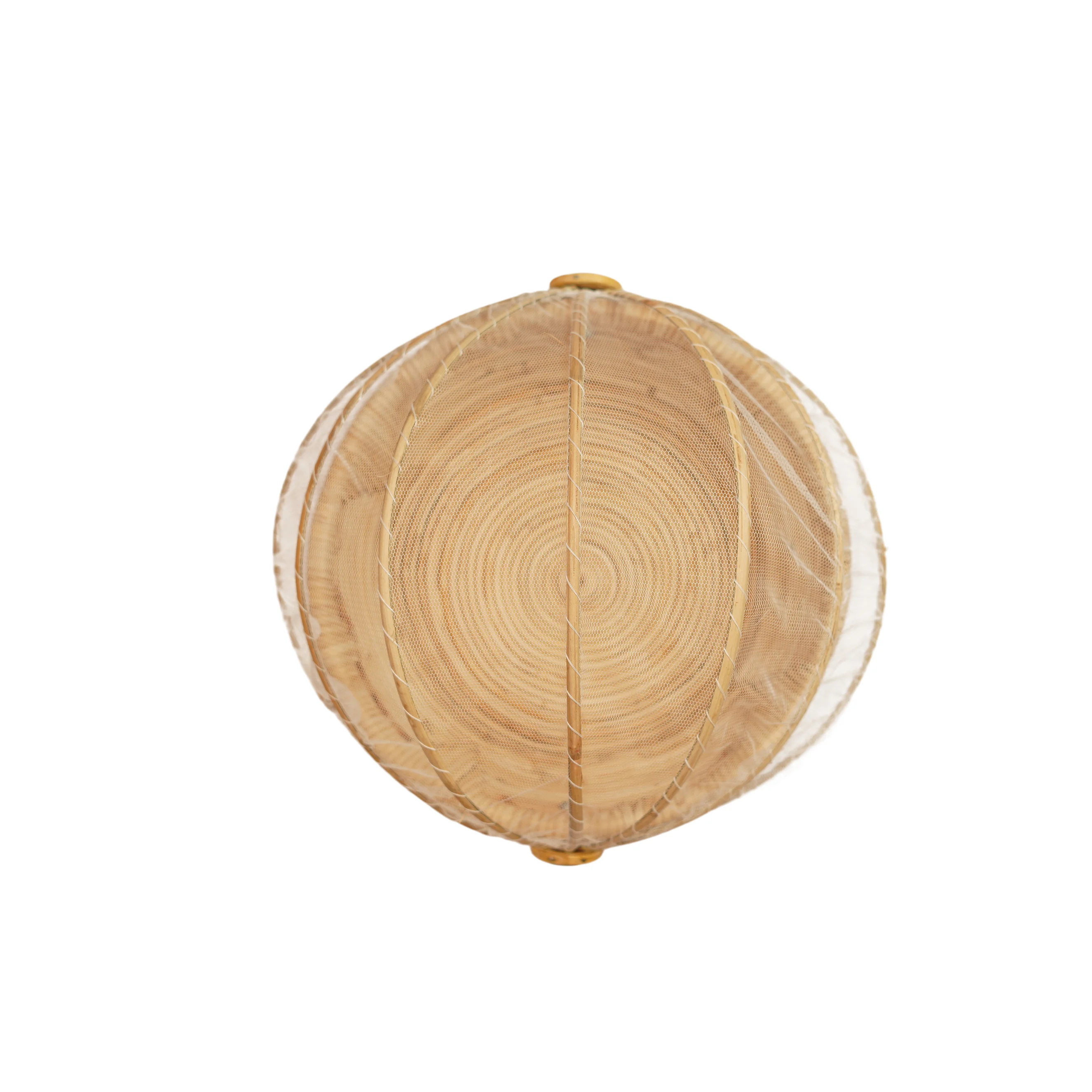 Handcrafted Cane Rattan Fruit Basket with Retractable Mesh Food Cover