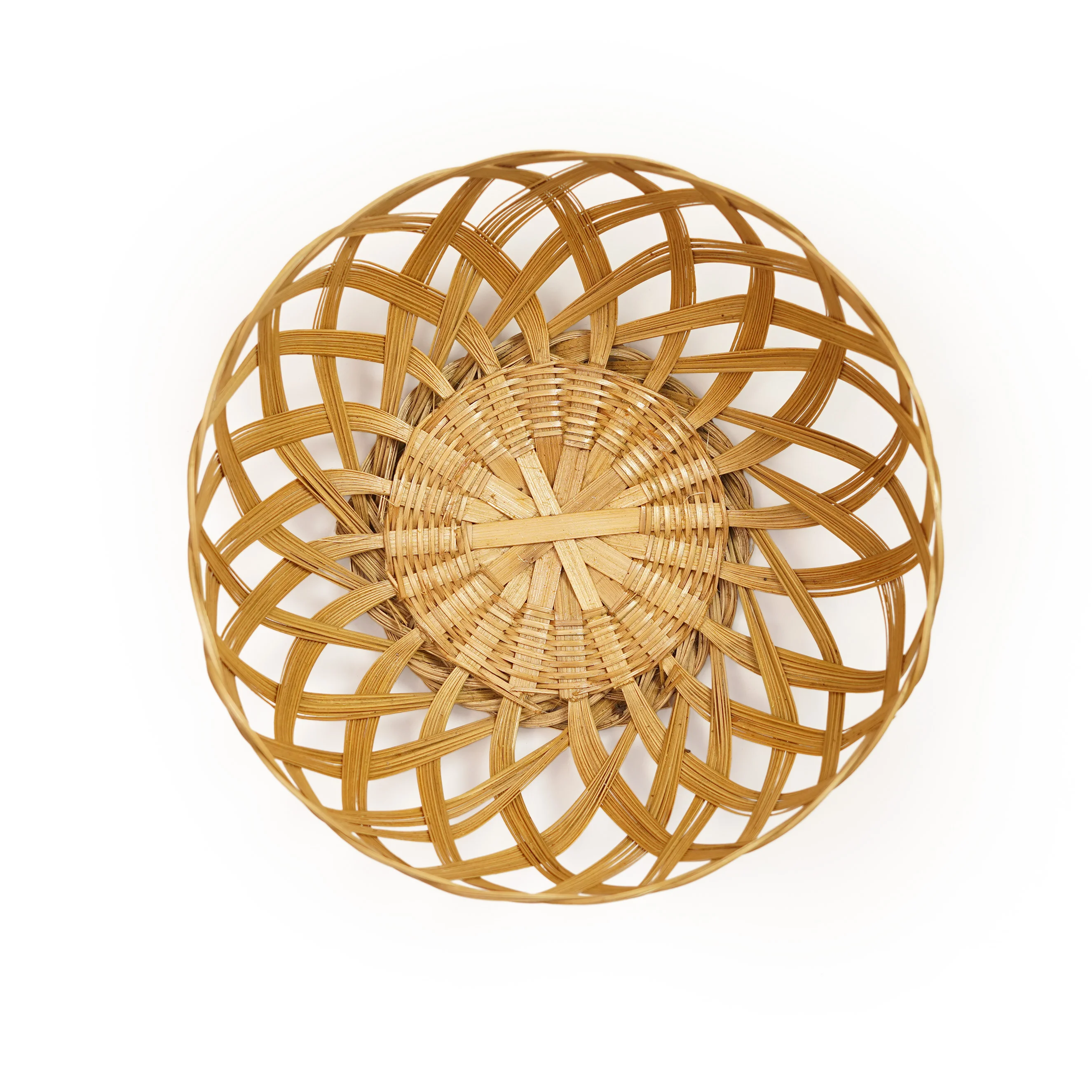 Handcrafted Open Lattice Bamboo Fruit & Bread Bowl Basket - Thumbnail 2
