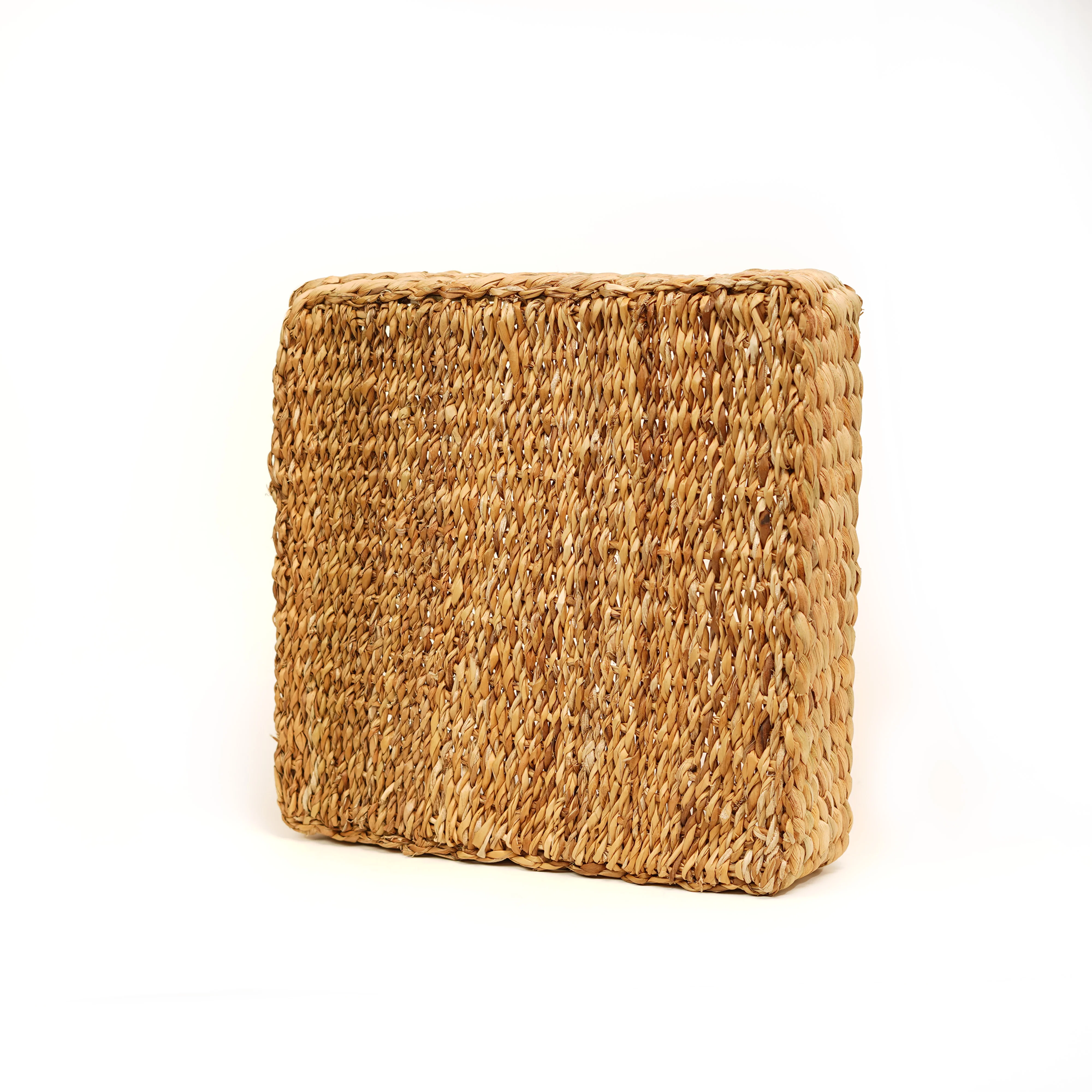 Handcrafted Water Hyacinth & Seagrass Square Storage Tray Basket - Thumbnail 4
