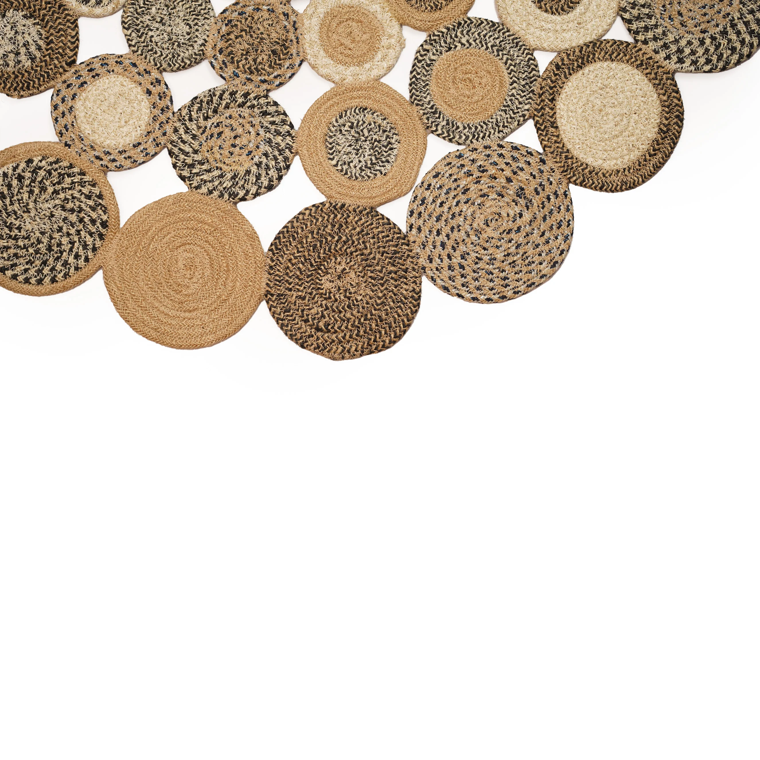 Handmade Natural Jute Round Area Rug (3 Feet / 90 cm) - Thumbnail 2