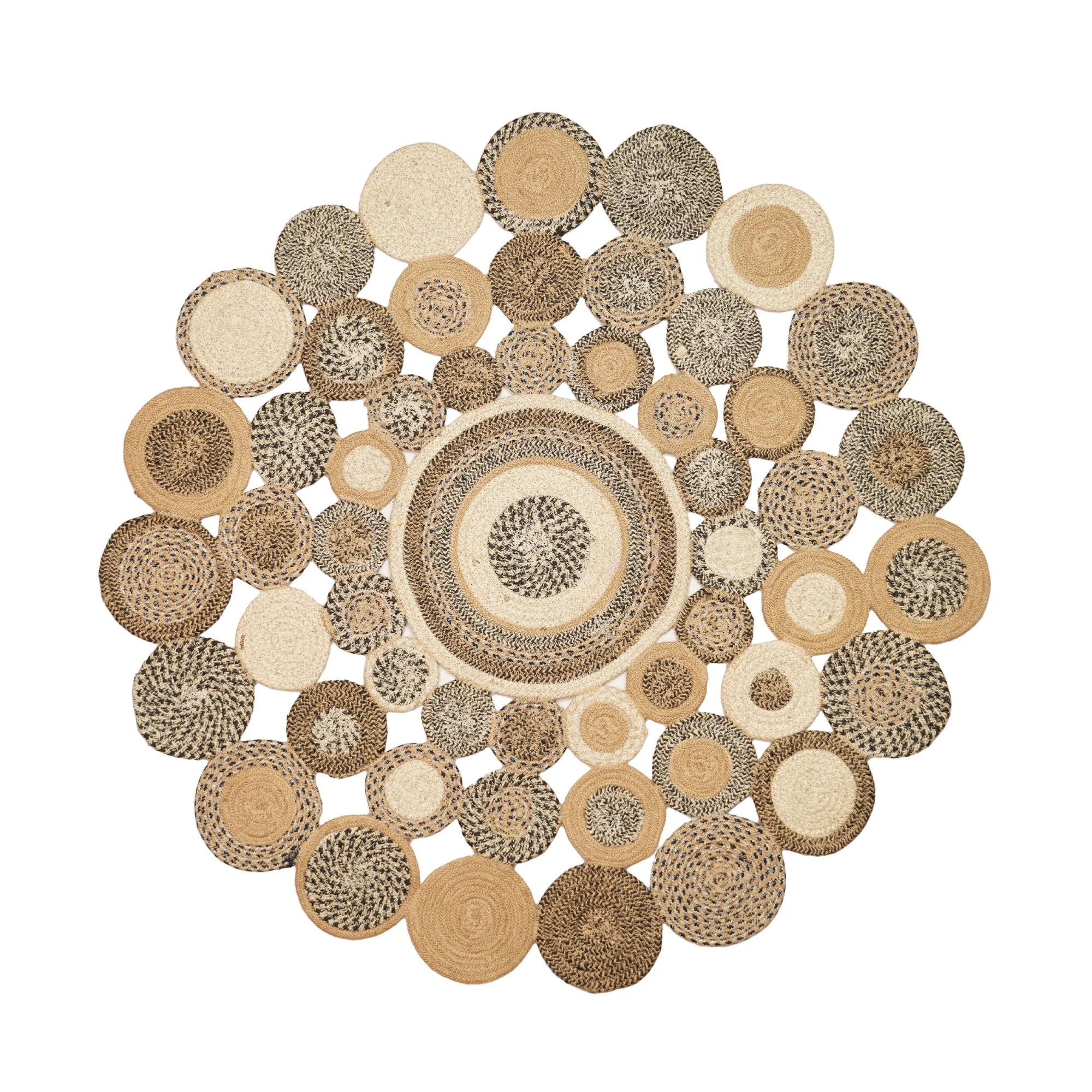 Handmade Natural Jute Round Area Rug (3 Feet / 90 cm)