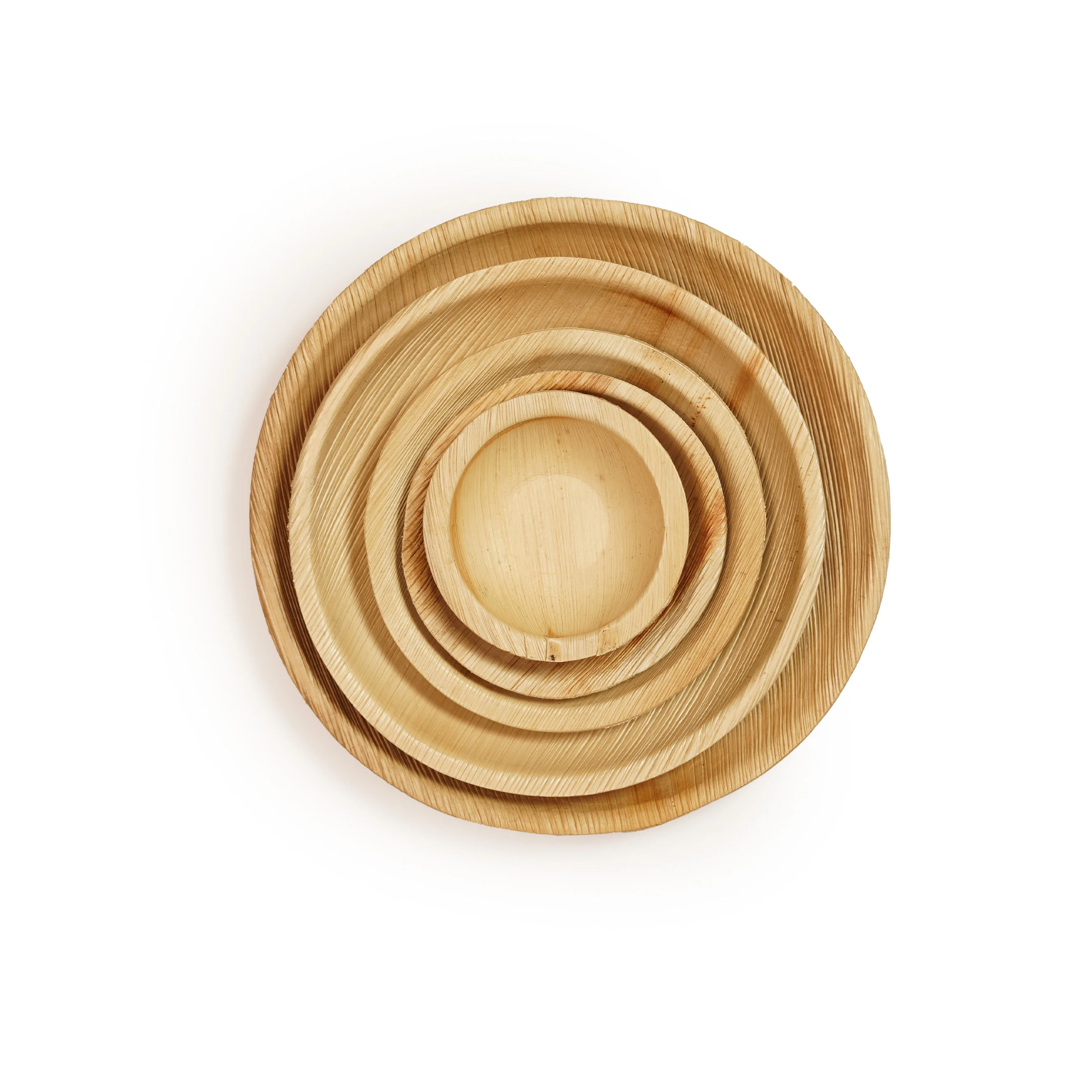 Eco-Friendly Disposable Areca Palm Leaf Round Plate Set (Set of 4)– Biodegradable & Natural Tableware