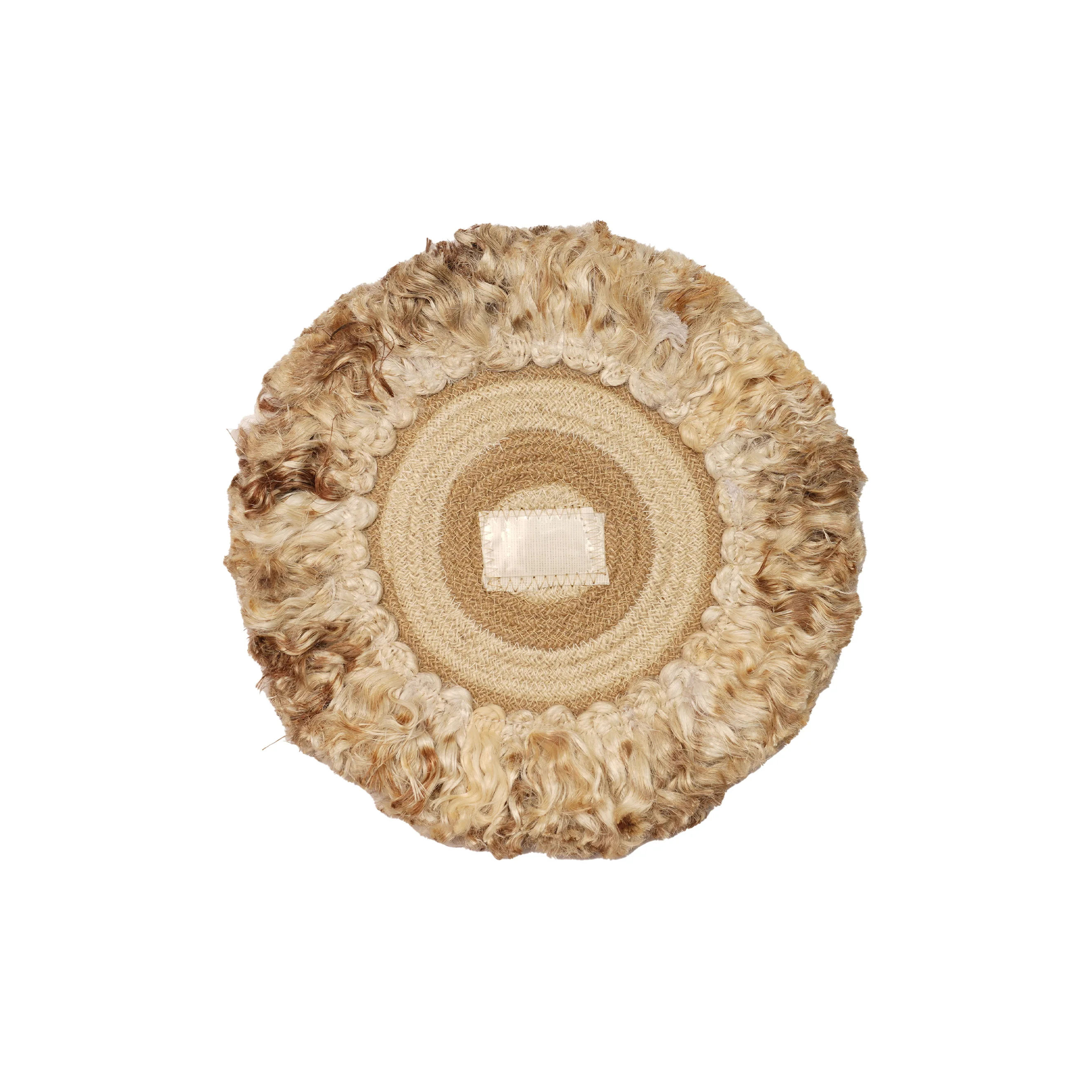 Handmade Boho Jute Wall Décor Set of 9 - Woven Natural Round Wall Hanging Discs - Thumbnail 4