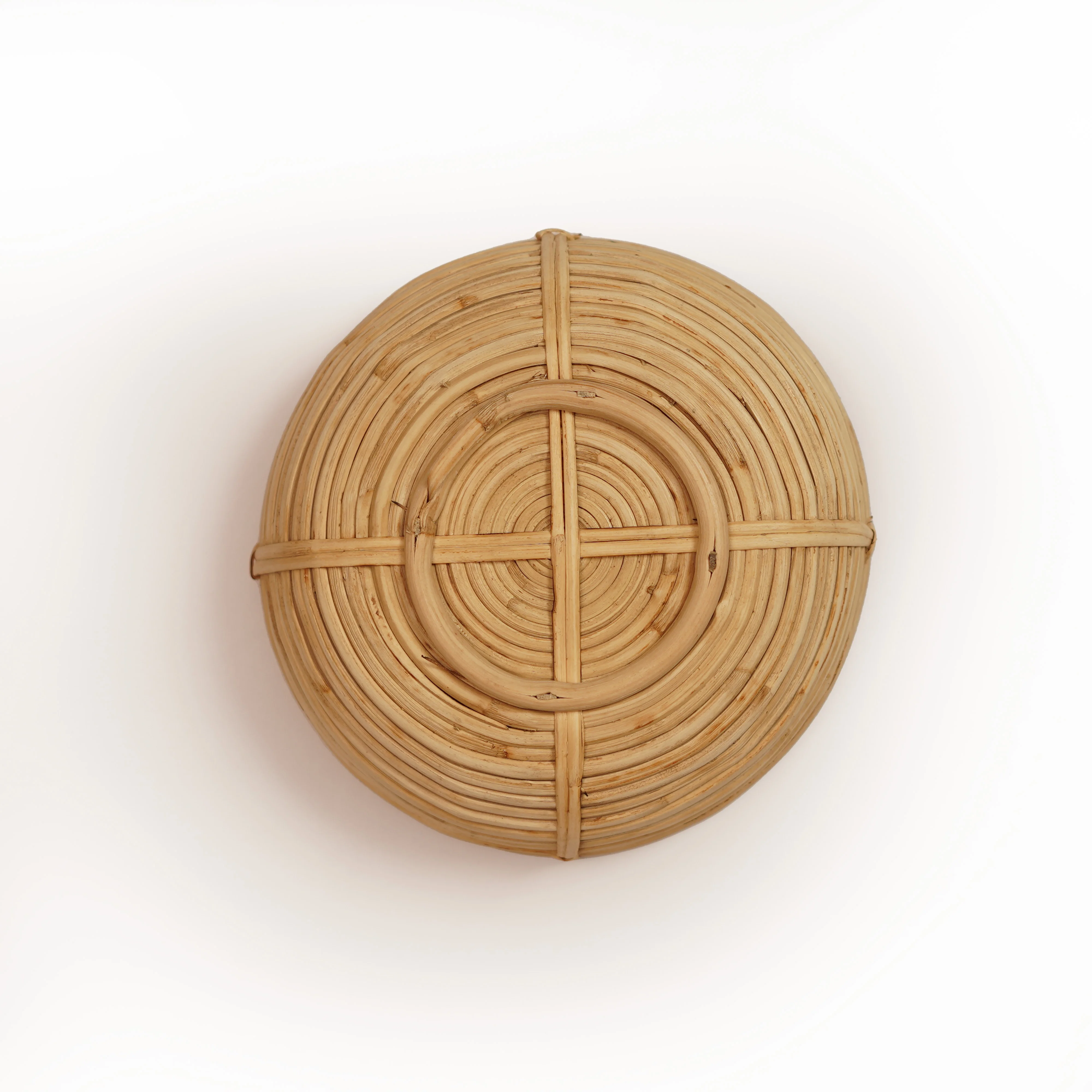 Handcrafted Natural Cane & Rattan Round Fruit Serving Bowl Basket - Set of 3
