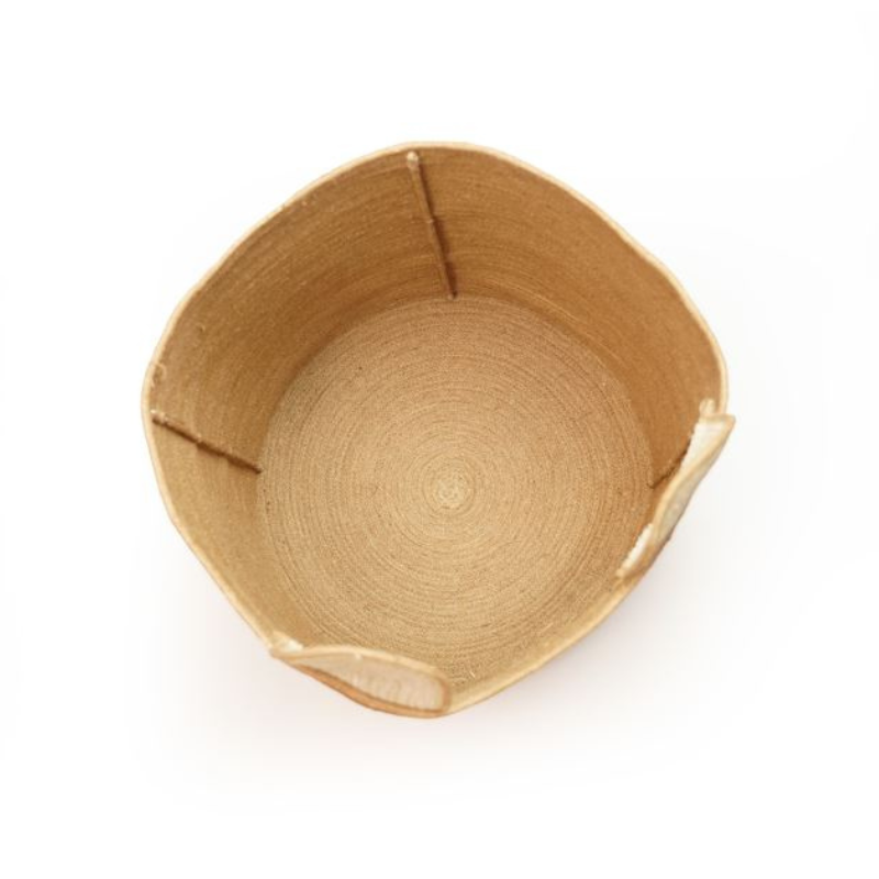 Eco-Friendly Handwoven Natural Jute Toy Storage Basket Cute Bear Face Nursery Organizer Bin