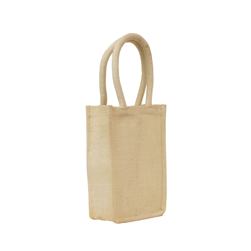 Eco-Friendly Natural Jute 2 Bottle Wine Carrier Bag with Mesh Window