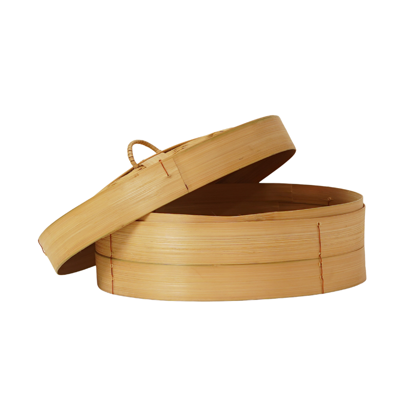 Handcrafted 2-Tier Bamboo Steamer Basket with Lid (8-Inch)