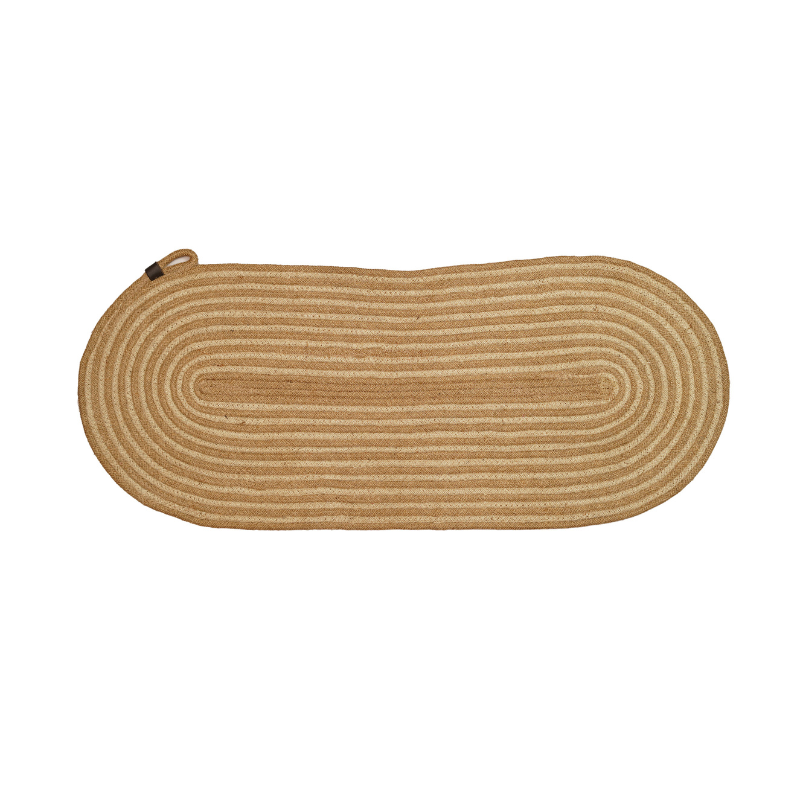 Handcrafted Braided Jute Dining Table Mat Set (7 Pcs) with Oval Runner and Round Place - Thumbnail 3
