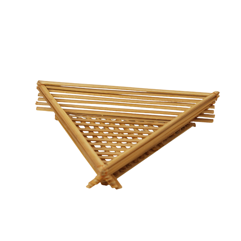 Handcrafted Geometric Triangle Bamboo Fruit & Serving Tray