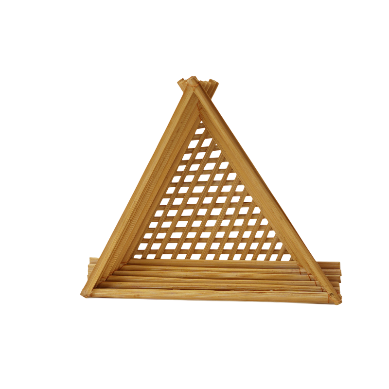 Handcrafted Geometric Triangle Bamboo Fruit & Serving Tray