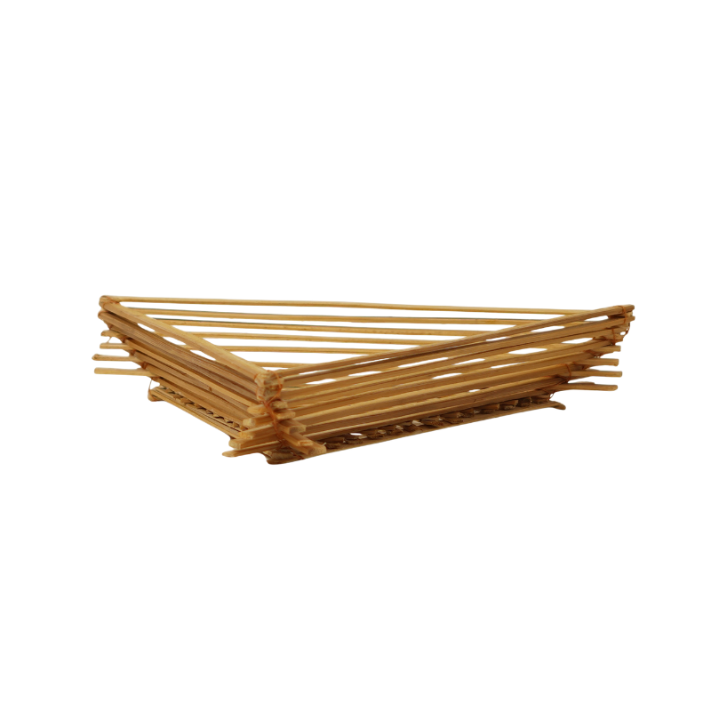 Handcrafted Geometric Triangle Bamboo Fruit & Serving Tray - Thumbnail 2