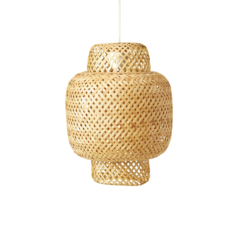 Handmade 3-Tier Woven Bamboo Pendant Light Shade - Eco-Friendly Lantern Ceiling Lamp - Thumbnail 3
