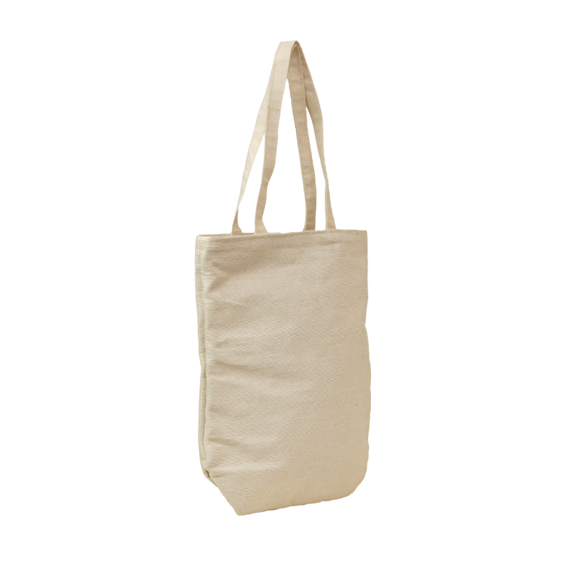 Handpainted Maple Leaf Off-White Jute Canvas Tote Bag - Thumbnail 3